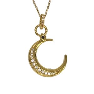 Sun and moon pattern religious copper necklace does not fade women's high-end sense niche light luxury versatile pendant