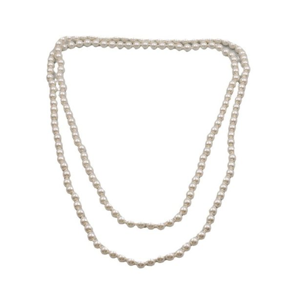 European and American cross-border explosive fashion temperament, versatile glass pearl long women's necklace, simple and hot-selling sweater chain jewelry - Image 5