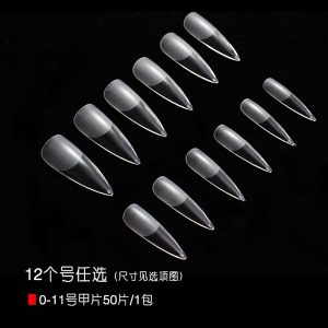 Nail scrub without grinding 50 pieces of supplement markless nail sheet almond water drop nail piece long and short ladder full half and half for nails