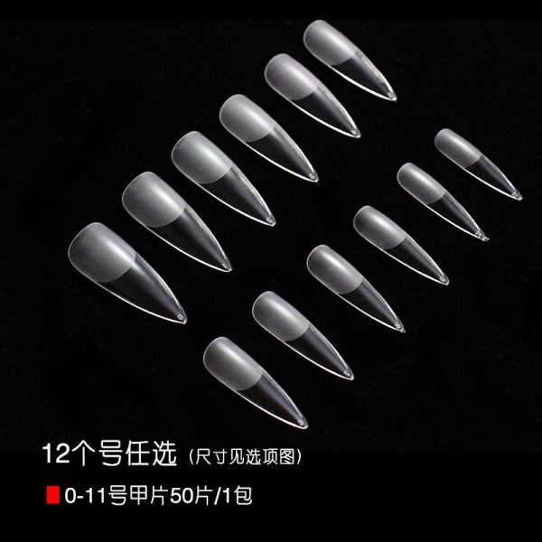 Nail scrub without grinding 50 pieces of supplement markless nail sheet almond water drop nail piece long and short ladder full half and half for nails - Image 4