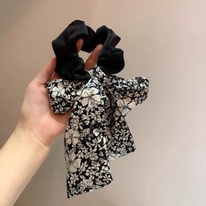 Simple temperament bow head rope girls 2025 new high-end sense hair tie streamer hair rope ponytail headband