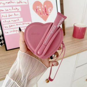 Hailey's same rhode lipstick, lip gloss, love silicone bag, small change, heart-shaped cosmetic bag, e-cigarette bag