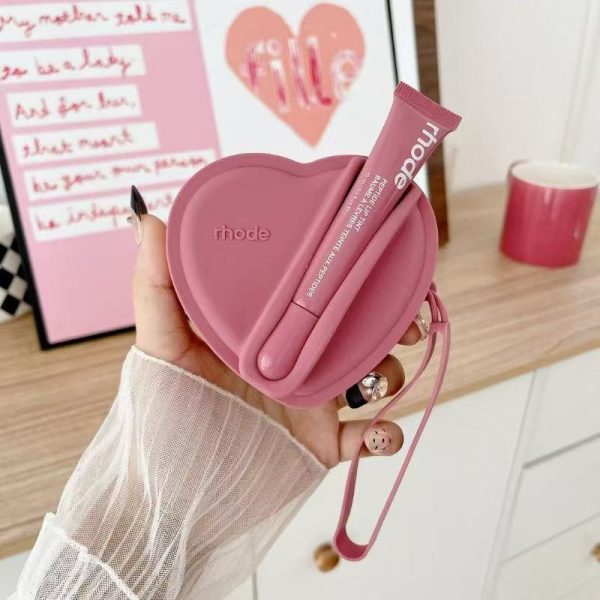 Hailey's same rhode lipstick, lip gloss, love silicone bag, small change, heart-shaped cosmetic bag, e-cigarette bag - Image 5