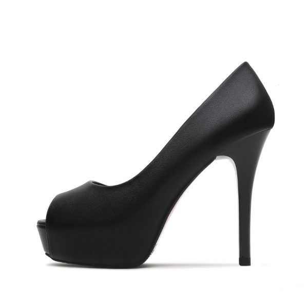 589-6 High Heels Women's Platform Thin Heel Fish Mouth 12CM Sexy Professional Single Shoes Small Size Women's Shoes - Image 5