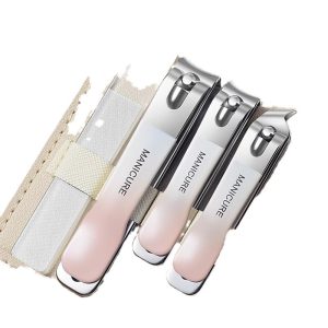 Douyin same gradient color nail clippers four-piece set of rotating leather case nail clippers set large and small diagonal nail clippers