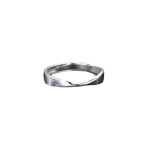 Simple Mobius ring ring men's trendy high-end index finger female couple pair ring niche design titanium steel does not fade
