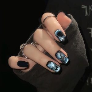 Pure handmade wearable nail national style chain high-end wearable nail stickers source factory wholesale light therapy nail fake nails