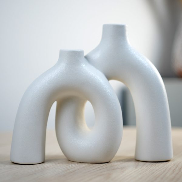 Nordic Dried Flowers Home Decoration Companion Vases Hydroponic Stoneware Particle Vases Ornaments Living Room Flower Arrangement Ceramics - Image 2