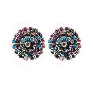 AliExpress ebay hot sale vintage bohemian ethnic style full of diamonds French buckle earrings stud earrings earrings
