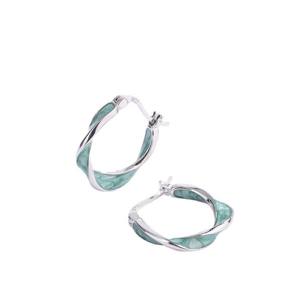 S925 sterling silver Mobius earrings women's simple French light luxury niche design sense ear buckle sleeping no removal earrings - Image 5