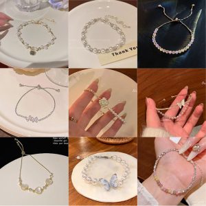 In 2025, the explosive super flash zircon bracelet women's versatile sense of luxury new Chinese retro temperament butterfly hand jewelry wholesale