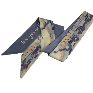 European fashion temperament pattern retro headband long silk scarf ribbon high-end streamer versatile trend geometric hair accessories