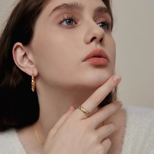 French retro innocence era oil painting, rose earrings, women's light luxury, high-end sense of exquisite Hong Kong style earrings, new earrings
