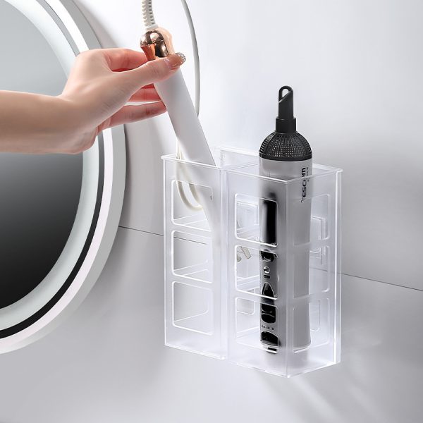 Wall Mounted Curling Iron Organizer Household Wall No Punching Straightener Shelf Hairdressing Tools Organizer Box - Image 4
