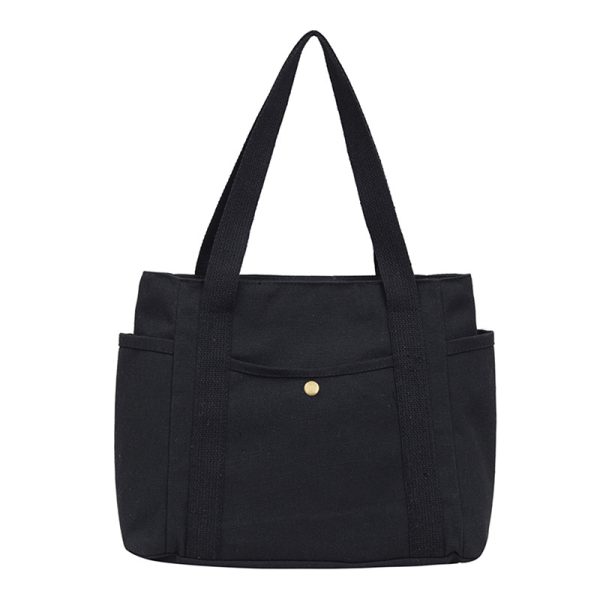 Bag Bag Women's Canvas Large Capacity Shoulder Bag Student Versatile Handbag Commuter Bag for Work Commuter Bag for Going Out Simple Mommy Bag - Image 5