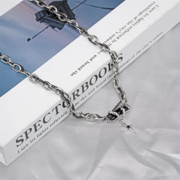Fashion trend Internet celebrity same collarbone necklace men's versatile high-end simple men's necklace hip-hop jewelry wholesale - Image 3