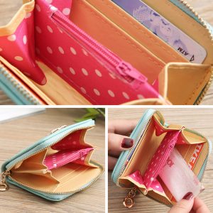 Cross-border new Korean style fashion small wallet lady bow mini wallet zipper short coin purse card holder