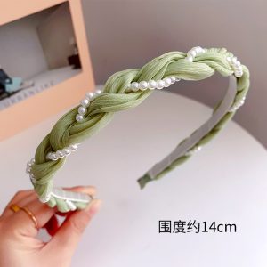 Twist pearl headband women's 2025 spring and summer Korean high-end headband forest hair bundle small fresh headband hair accessories