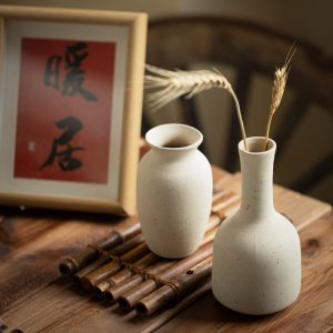 Jingdezhen plain embryo small vase vintage nostalgic stoneware flower ware home entrance living room study table decoration ornaments