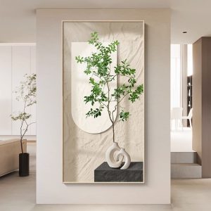 Entrance hallway paintingNordic sense of luxury, aisle hanging painting, cream wind texture painting, living room sofa, background wall decoration painting