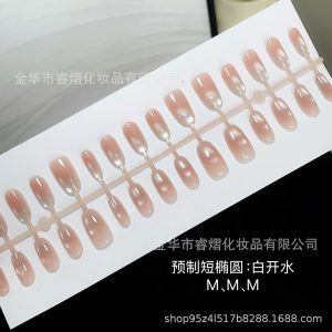 30 pieces of single piece single yard handmade wearable nails prefabricated plain water cat's eye handmade prefabricated nails are versatile and do not hurt nails