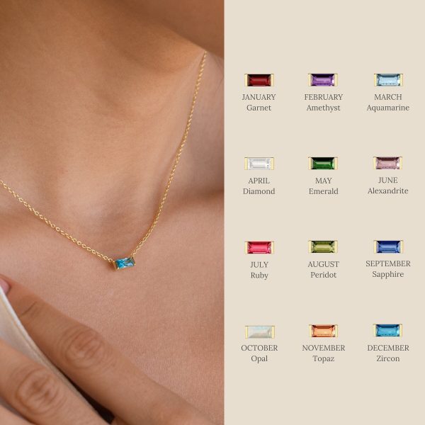 Titanium steel spot birthstone 12 birthstone zircon necklace month stone ladies high color retention ins necklace