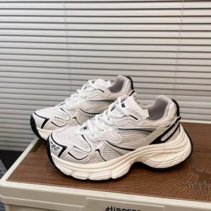 2024 spring and summer new mesh dad shoes women's thick sole heightened breathable and versatile casual sports campus small white shoes tide