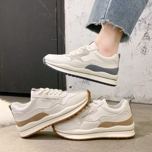 Sneakers Women's Spring 2023 New Breathable Low-Top Flat Size 41 Single Shoes Women's Lace-up Casual Shoes Tide Forrest Gump Shoes