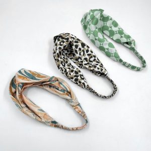 Amazon Nordic Imitation Silk Hair Bands Digital Printing Salin Models Home and Outdoor Versatile Artificial Silk Hair Bands
