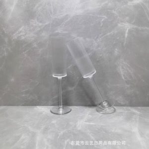 Cross border ins style vertical relief champagne glass plastic goblet home ambiance wine wine cocktail glass