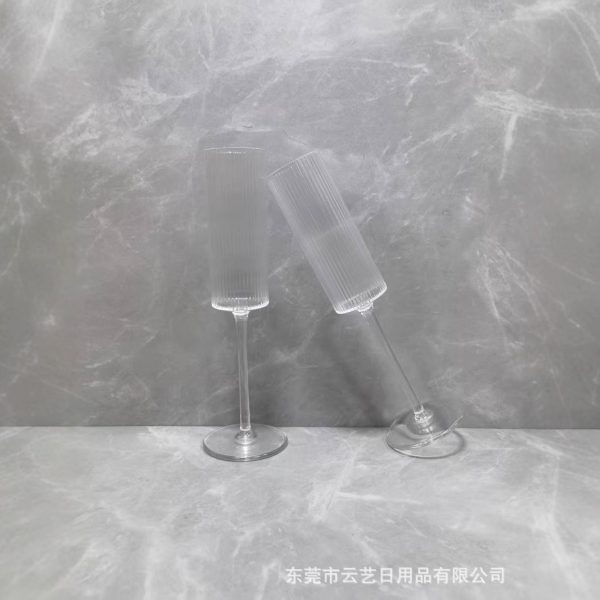 Cross border ins style vertical relief champagne glass plastic goblet home ambiance wine wine cocktail glass - Image 4