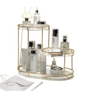 Light luxury cosmetics desktop storage, washstand storage, bathroom storage rack, wrought iron cosmetics shelves, multi-layered