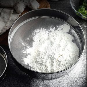 Baking Tools Kitchen Stainless Steel Flour Sieve Hand Held Round Flour Sieve 40 Mesh Fine Flour Sieve Mesh Sieve Sive