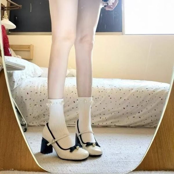French temperament Mary Jane shoe girl 2025 spring new celebrity small fragrance style thick heel single strap single shoe high heel - Image 2