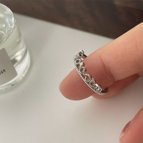2024 popular zircon geometric opening ring, simple and fashionable, index finger ring, temperament, light luxury, versatile hand jewelry, wholesale women - Image 3
