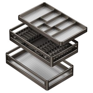 Kitchen pull-out basket cabinet gun gray stainless steel drawer dish storage cabinet drawer drawer bowl basket chopsticks storage box