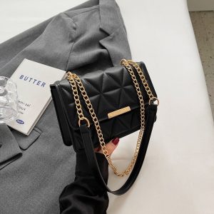 Cross-border bag women's bag 2025 new tide lattice chain hand-held small square bag texture casual shoulder crossbody bag women