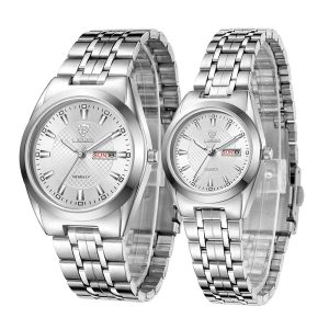 Rebinge luxury style new couple men's watch steel band day date waterproof women's watch one drop shipping