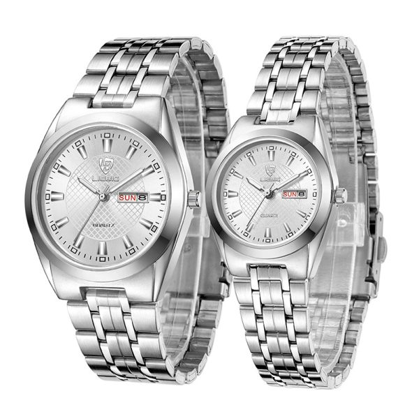 Rebinge luxury style new couple men's watch steel band day date waterproof women's watch one drop shipping - Image 4