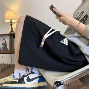2025 Waffle Casual Shorts Men's Summer Loose Plus Size Straight Fat Trend Cropped Pants Sweatpants