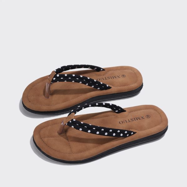 Flip flops women's summer wear fashion 2024 new flat sole clip toe net red sandals sandals beach shoes - Image 2