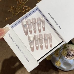 [Doomsday Dream] Premium chain broken diamond cat's eye three-dimensional relief rose flower doomsday dream nail patch