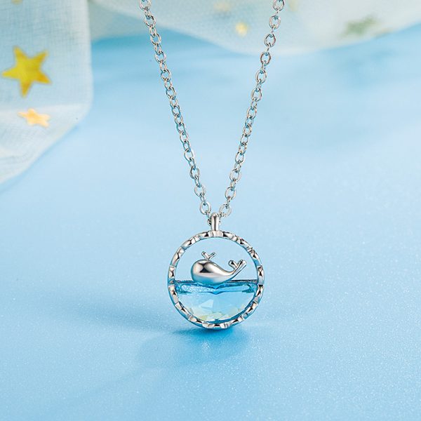 [Whale is born with you] Whale sterling silver necklace women's light luxury niche high-end fish tail clavicle chain to send girlfriends gifts - Image 2