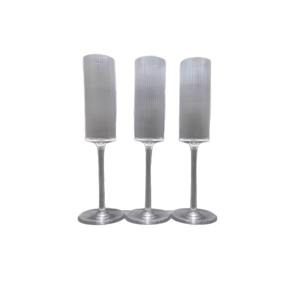 Cross border ins style vertical relief champagne glass plastic goblet home ambiance wine wine cocktail glass - Image 5