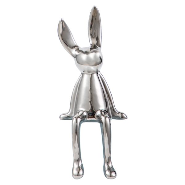 Internet celebrity creative cartoon sitting posture, long-eared rabbit ornaments, high-end light luxury living room, TV cabinet, wine cabinet, entrance decorations - Image 5
