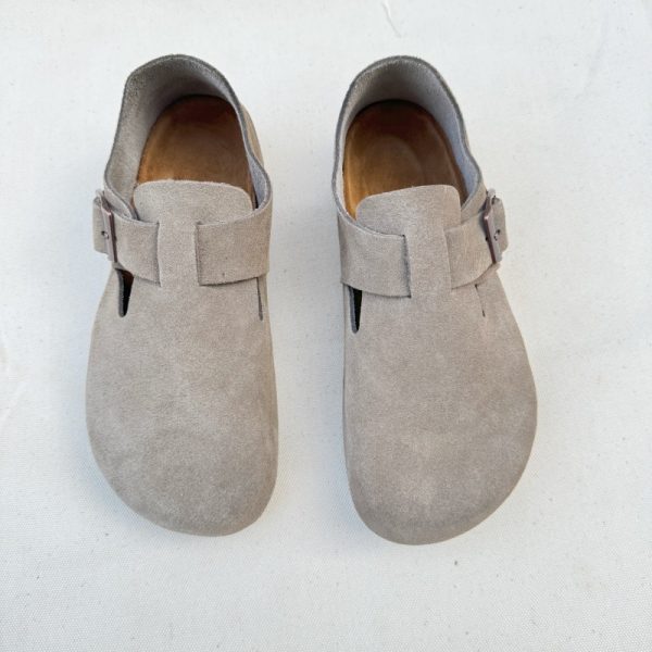Birkenstock Shoes Full Cover Leather Autumn Winter New Birkenstock Shoes Single Shoes Women's Shoes Boken Men's Shoes Real Cork Sole Toe Slippers - Image 2