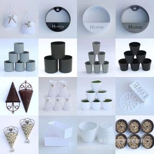 Living room flower arrangement container ornaments, plastic vases, artificial flower arrangements, desktop rectangular flower pots, home decoration containers
