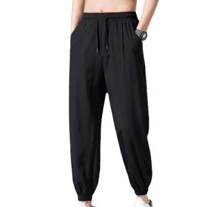 Pants men's summer thin ice silk quick-drying 2022 new loose sports trend all-match casual trousers