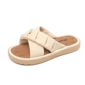 Sheepskin version ~ casual soft flat beach comfortable sandals with skirts for women 2025 new summer outerwear