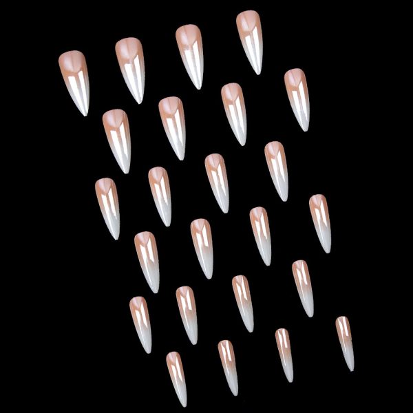 Cross-border explosive nail art wholesale simple gradient nail sheet electroplated nail sheet detachable wearable nail - Image 3